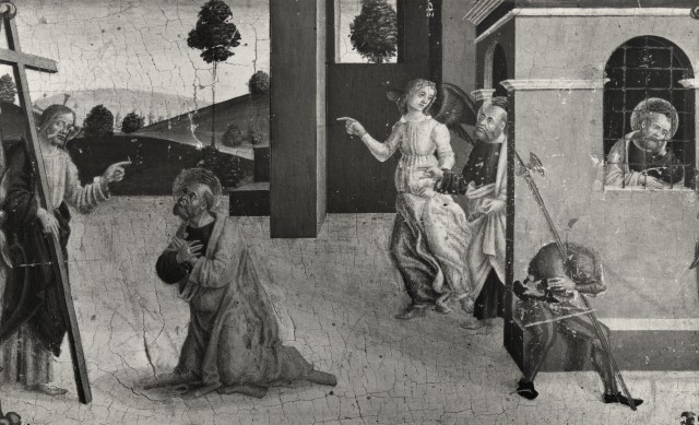 Pettinger, K. — Frediani Vincenzo di Antonio - sec. XV/ XVI - Cristo appare a San Pietro alle porte di Roma; San Pietro liberato dal carcere — insieme